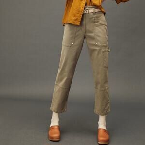 Maeve by Anthropologie Turner Utility Pants Cropped Carpenter Moss Size 27P